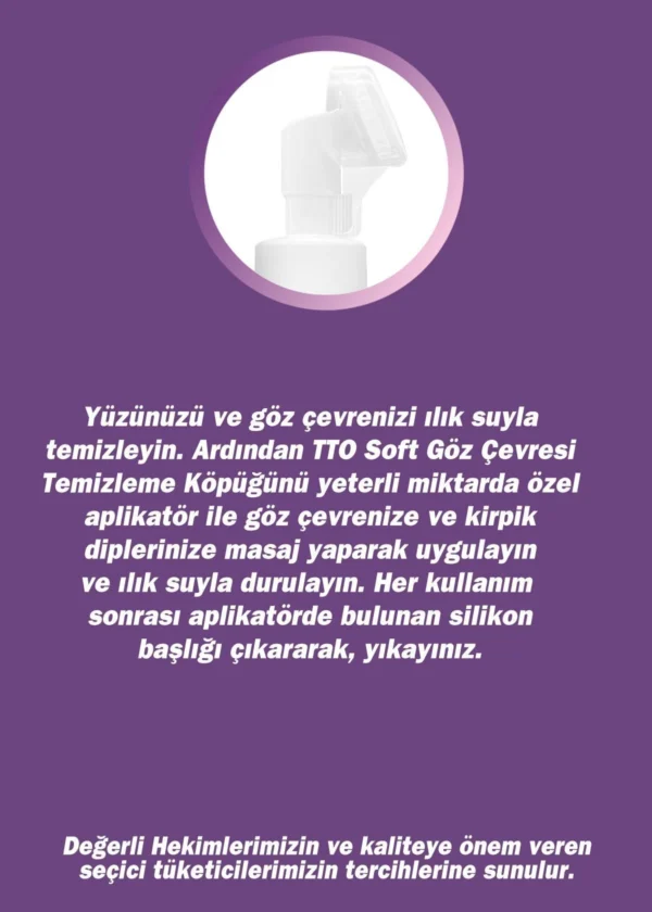 TTO Soft Göz Çevresi Temizleme Köpüğü 150 Ml Aplikatörlü ( Çay Ağacı Yağı ) - Görsel 4