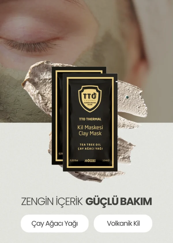 TTO Kil Maskesi 12’li Sivilce Ve Siyah Nokta Karşıtı Yüz Maskesi( Çay Ağacı Yağı / Tea Tree Oil ) - Görsel 2