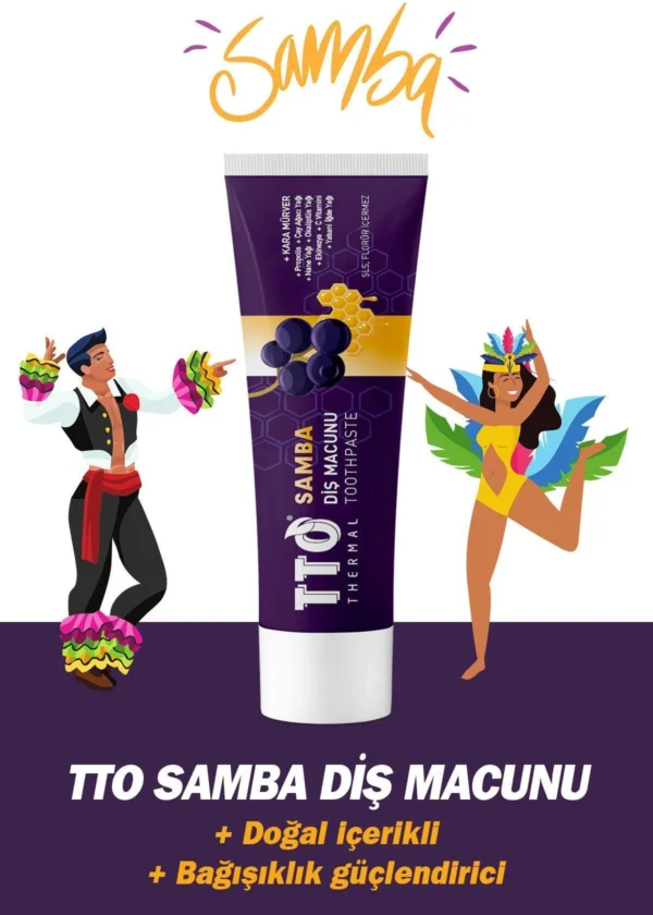 TTO Samba Diş Macunu 75 gr Ağız Kokusu Yarası ( Sls-florür Içermez Sambucus Propolis Çay Ağacı Yağı ) - Görsel 4