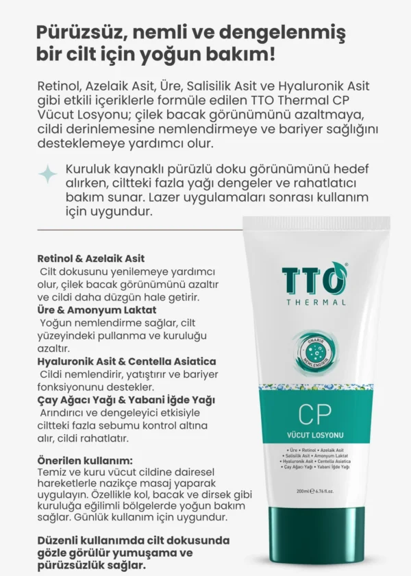 TTO Vücut Losyonu Cp 200ml Keratosis Pilaris Ve Batık (Tavuk Derisi Görümüne Karşı) - Görsel 4