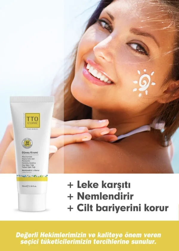 Tto CLINIC Güneş Koruyucu Krem 50 SPF 70 ML - Görsel 2